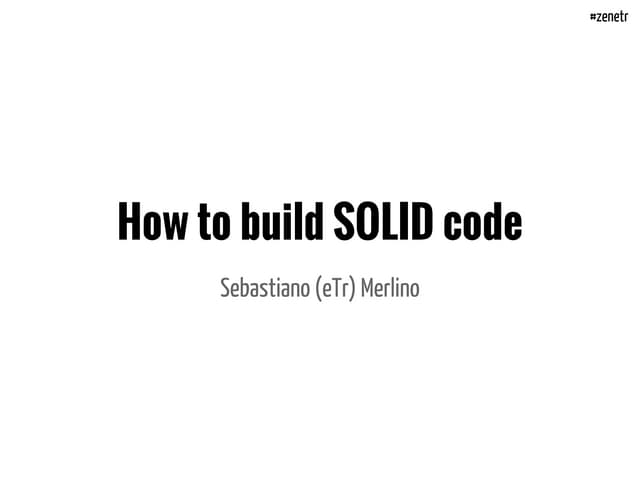 How to build SOLID code
