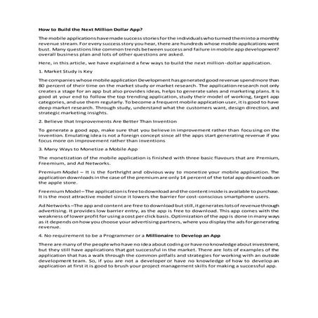 How to build the next million dollar app?