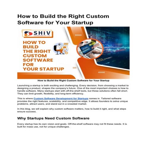 Startup Growth with Custom Software Solutions