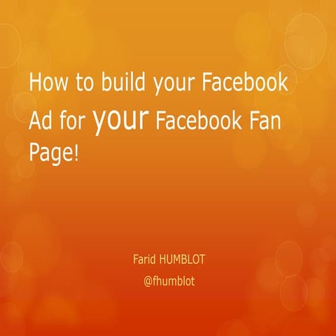 How to build your facebook ad