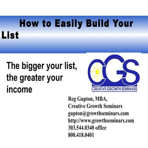 How to build your list
