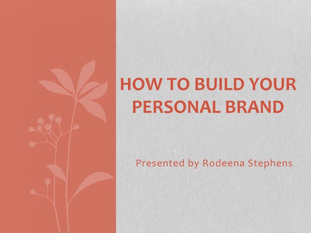 How to build your personal brand