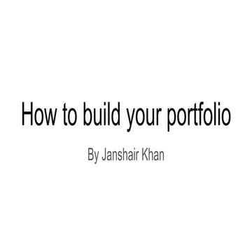 How to build your portfolio