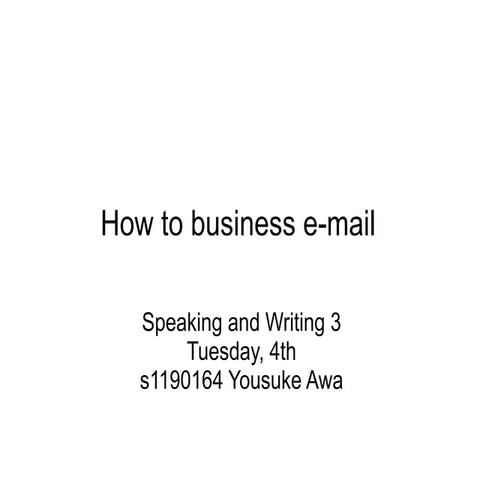 How to business e mail