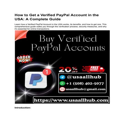 How to buy a fully verified PayPal account without any restrictions.pdf