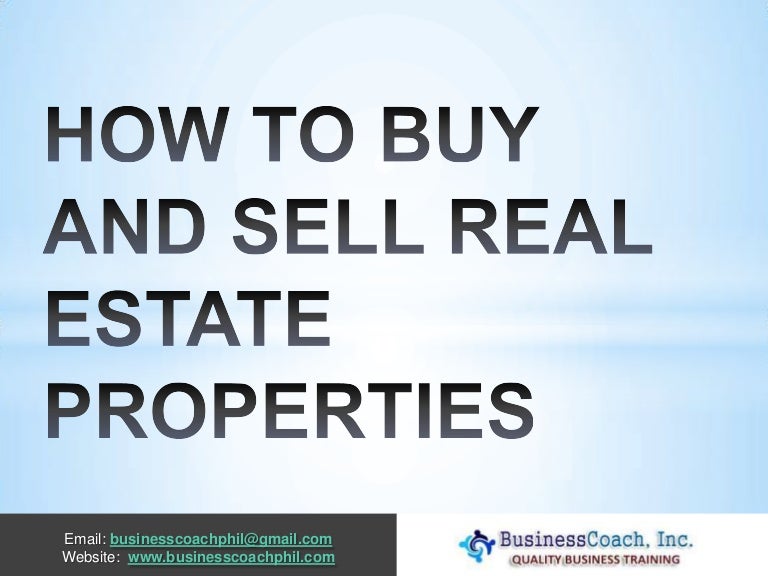 How to buy and sell real estate properties
