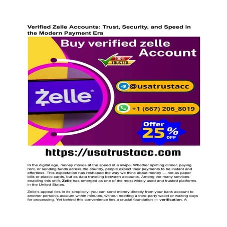 How to buy a verified Zelle account   IN USA .pdf