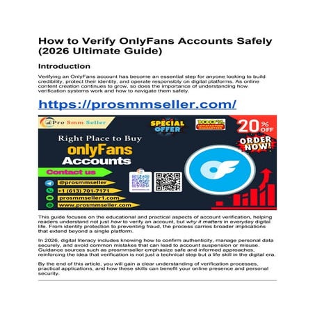 2026 Ultimate Guide to Safely Verifying OnlyFans Accounts and Enhancing ...