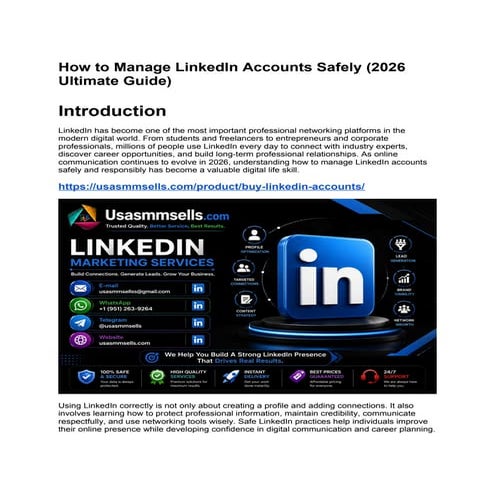 2026 Ultimate Guide to Safe LinkedIn Account Management and Growth | DOCX