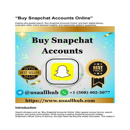 How To Buy Snapchat Accounts Online.docx