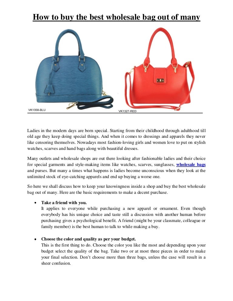 How to buy the best wholesale bag out of many