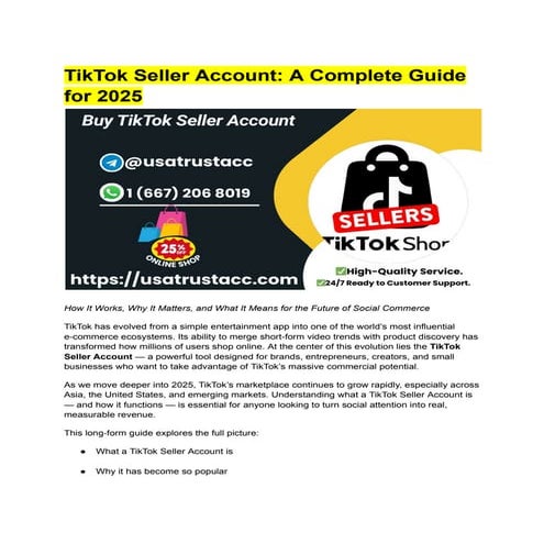 How to Buy TikTok Account and Avoid Fake Sellers.pdf