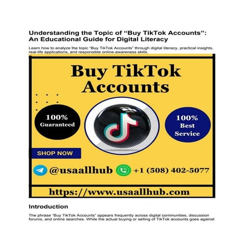 How to Buy TikTok Accounts In 2026 .docx