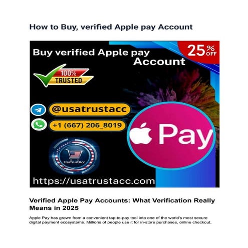 How to Buy, verified Apple pay Account.......pdf