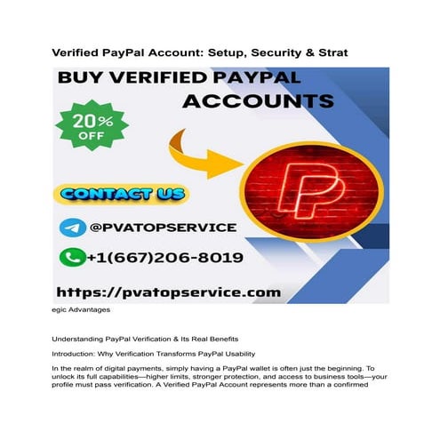 _How to Buy Verified PayPal Account and Start Transactions ....pdf