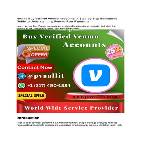 Buy Verified Venmo Accounts with Virtual Card Active_ A Complete Guide ...