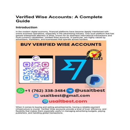 Verified Wise Accounts: Comprehensive Guide for Advertising Success | DOCX