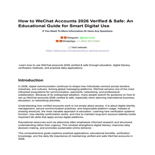How to buy WeChat accounts 2026 Verified & Safe.pdf