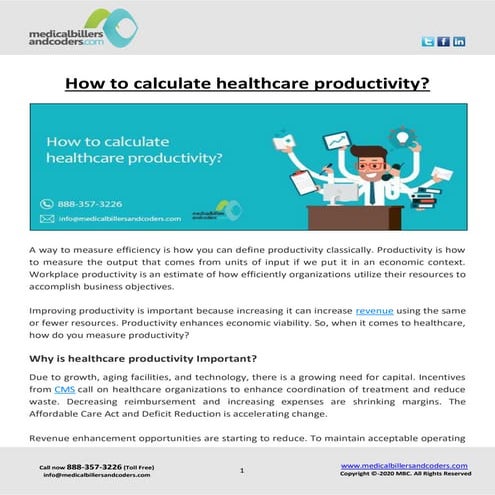 How to calculate healthcare productivity? | PDF