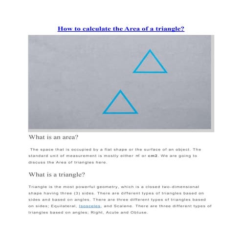 How to calculate the area of a triangle