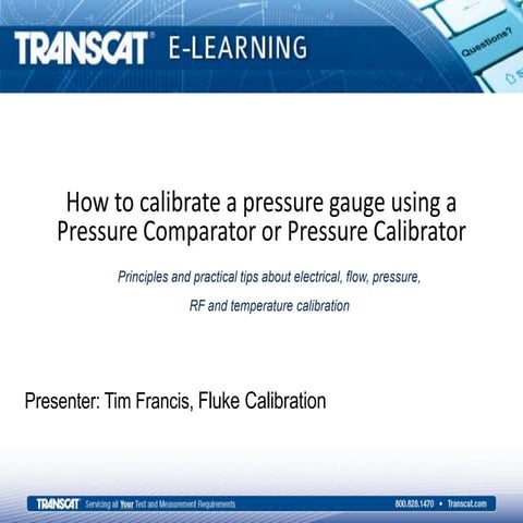 How to Calibrate a Pressure Gauge with a Pressure Comparator or Calibrator We...
