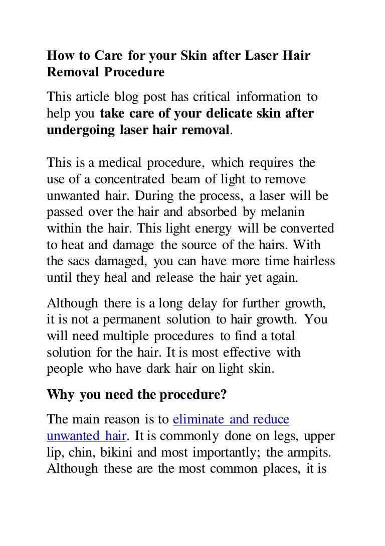How To Care For Your Skin After Laser Hair Removal Procedure