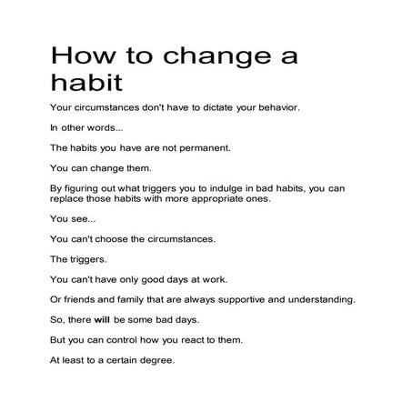 How to change a habit