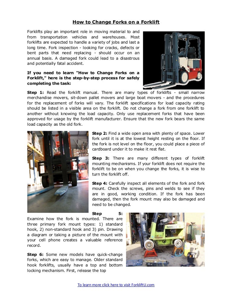 How to change forks on a forklift