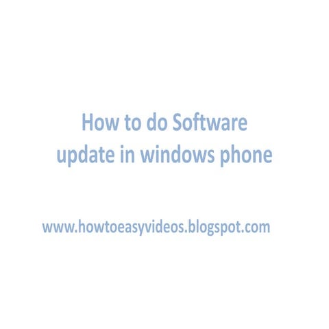 How to do phone update in lumia 625, lumia 520, lumia 720, lumia 920, lumia 9...