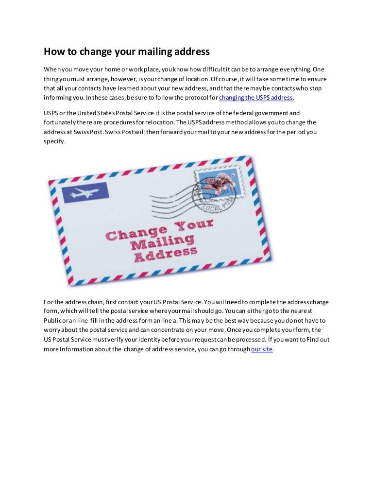 How to change your mailing address