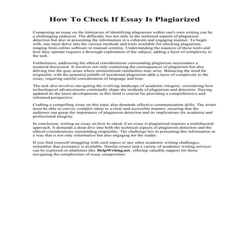 Plagiarism Essays | PDF