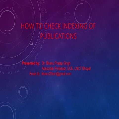 How to check indexing of publications