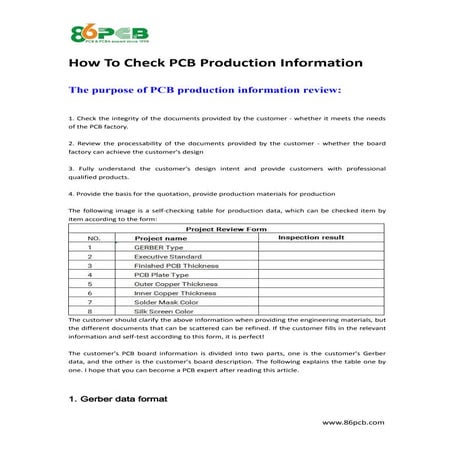 How to check pcb production information