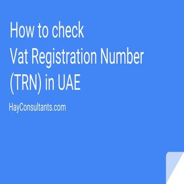 How to check vat registration number (trn) in uae