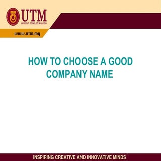 How to Choose a Good Company Name 