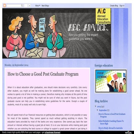 How to choose a good post graduate program | PPT