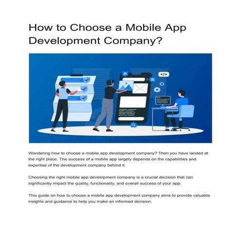 How to Choose a Mobile App Development Company?