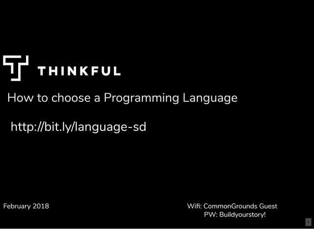 How to choose a programming language   2.20.18 sd