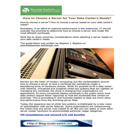 How to choose a server for your data center's needs