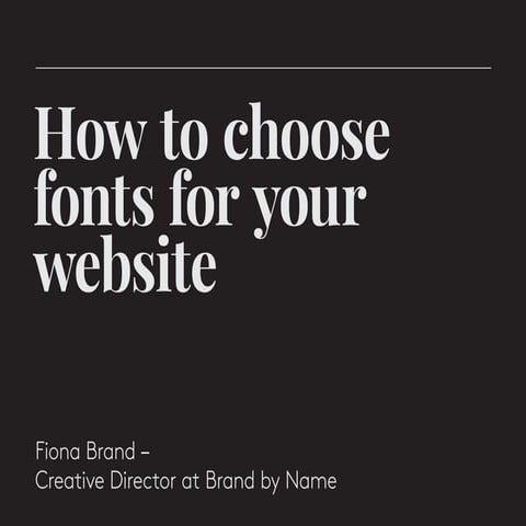 How to choose fonts for your website