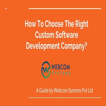 How to Choose Right Custom Software Development Company