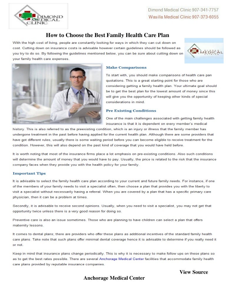 best medical plan for family