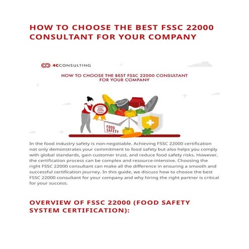 HOW TO CHOOSE THE BEST FSSC 22000 CONSULTANT FOR YOUR COMPANY