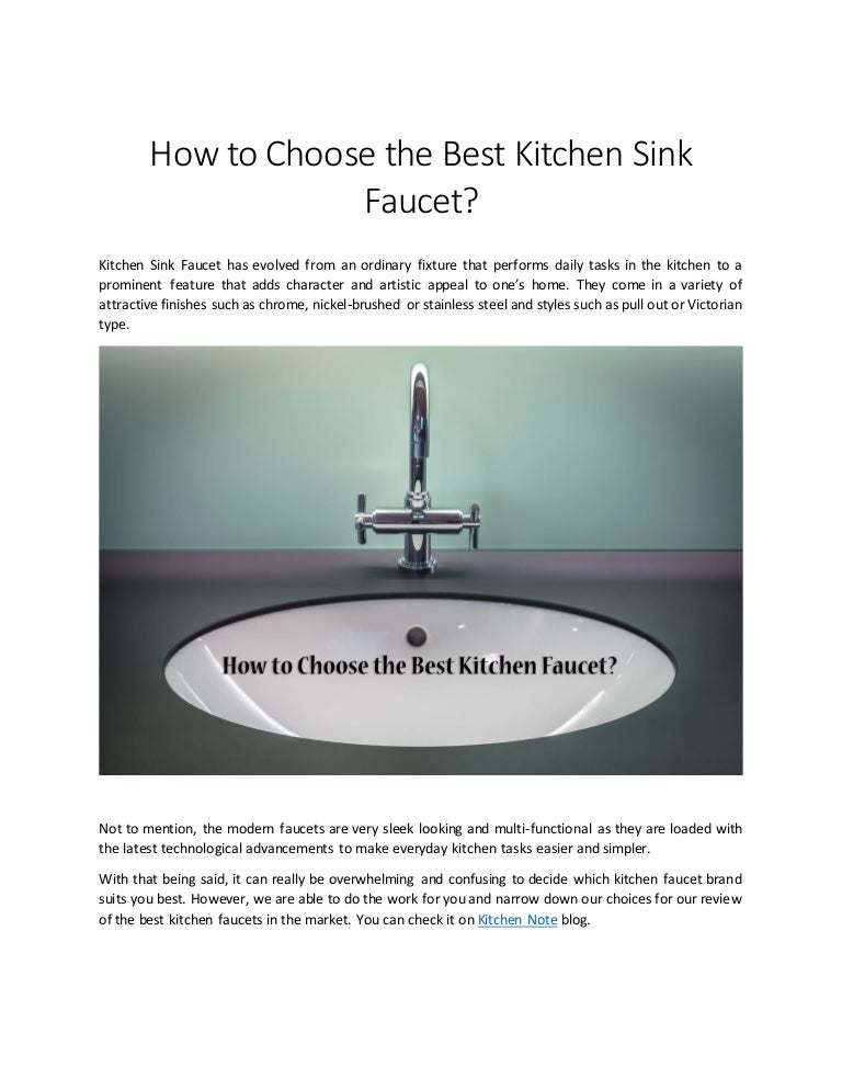 How To Choose The Best Kitchen Sink Faucet