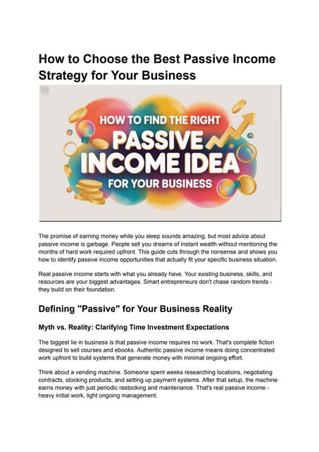 Beautiful view of Best Passive Income Businesses