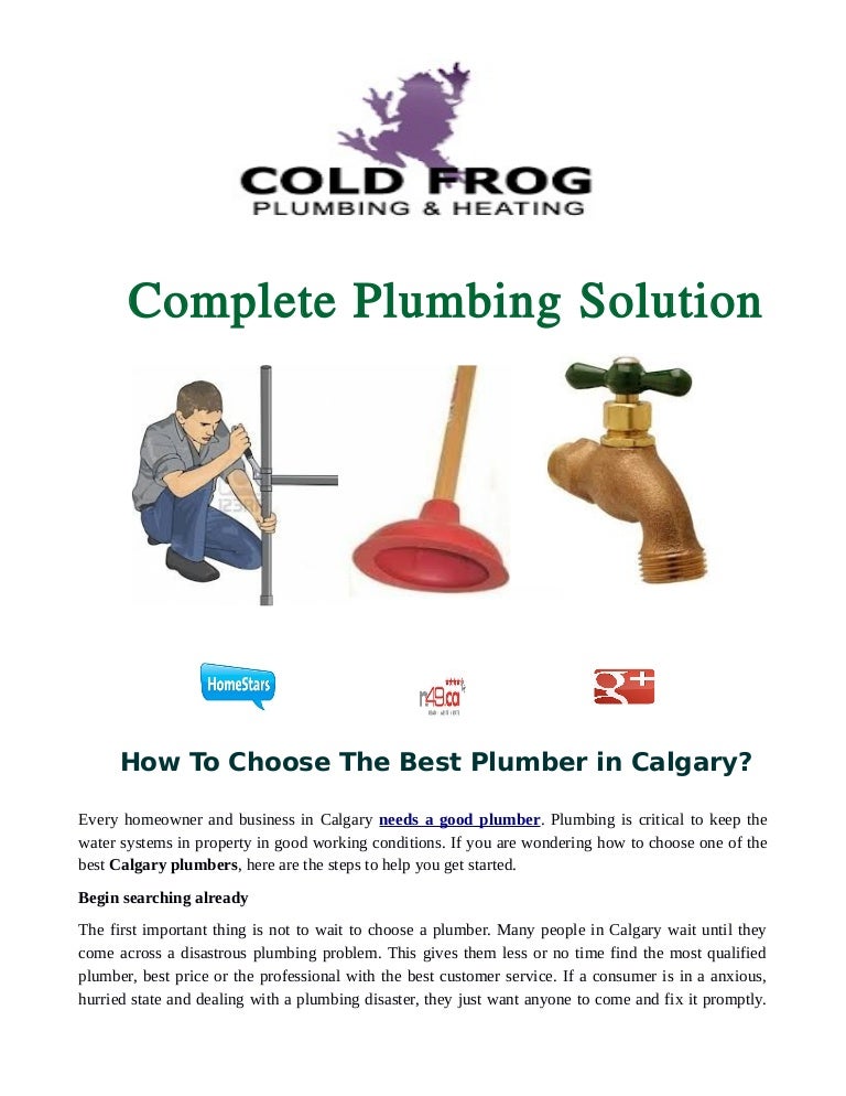 How To Choose The Best Plumber in Calgary?