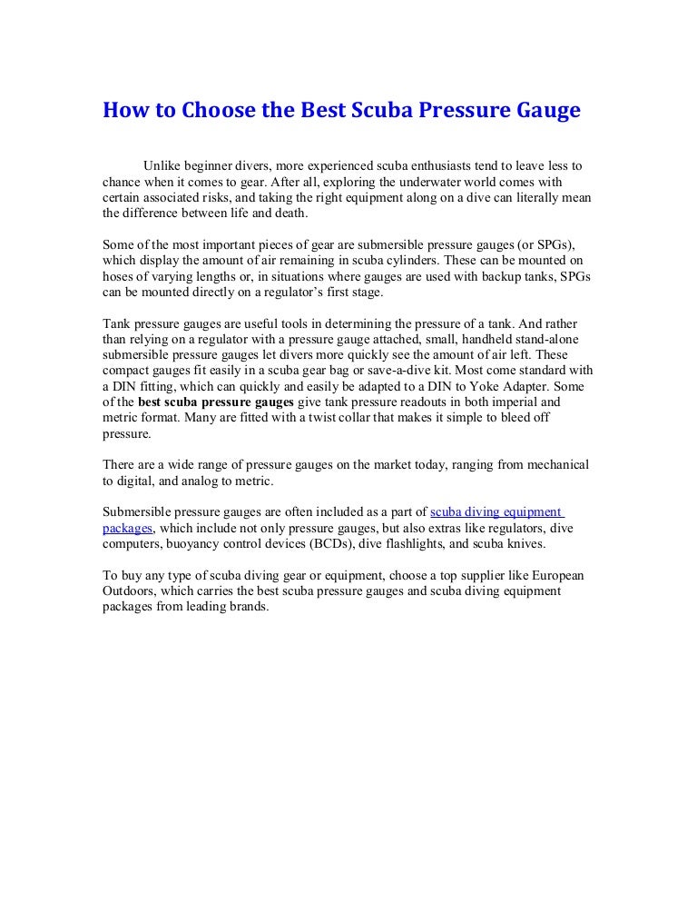 best scuba gear for beginners