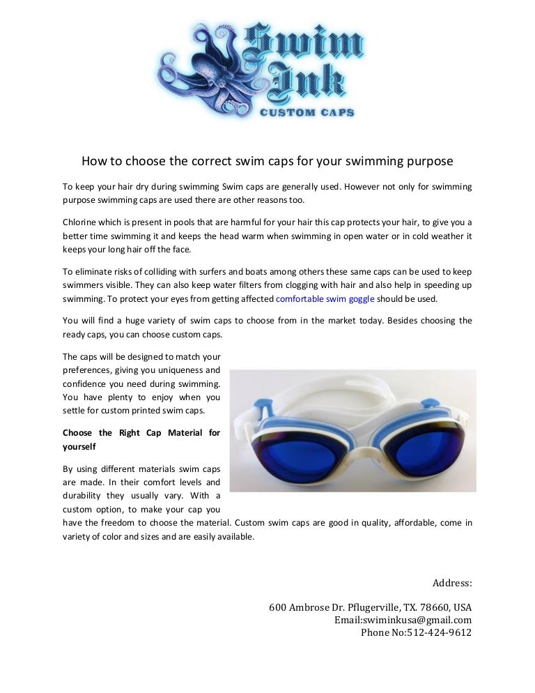 How to choose the correct swim caps for your swimming purpose