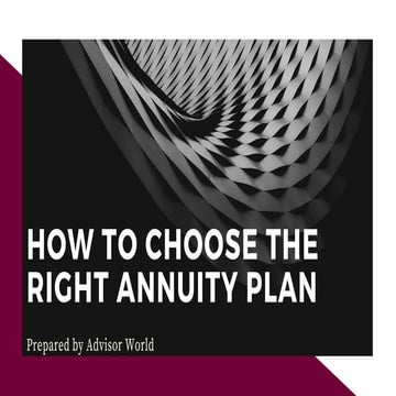 How To Choose The Right Annuity Plan Pdf