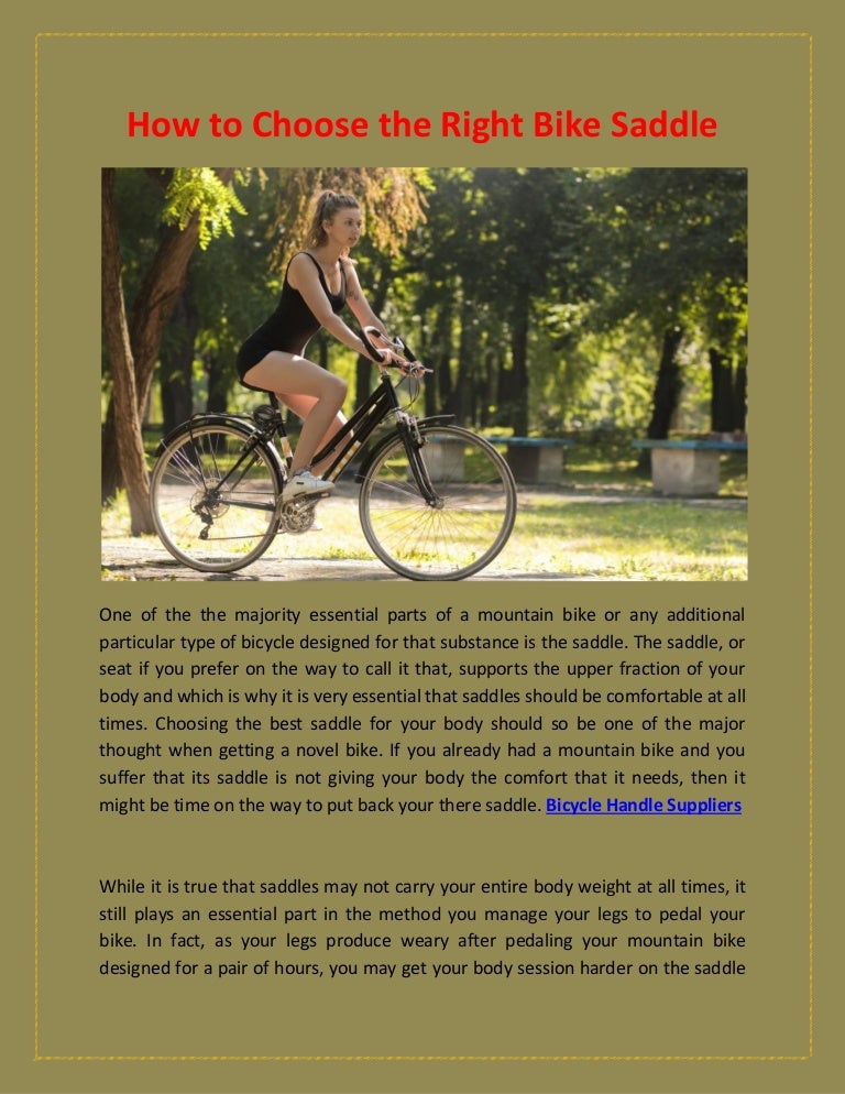 choosing the right bike saddle